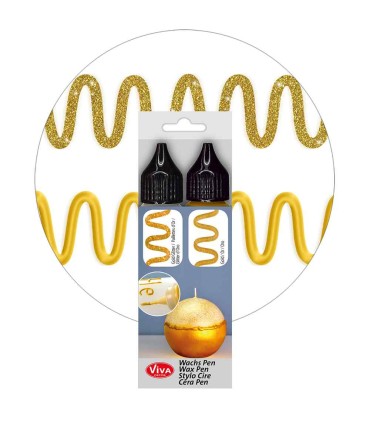 Set creativ 2 ceară aurie pentru decorare lumânări, VIVA DECOR, 2x28 ml