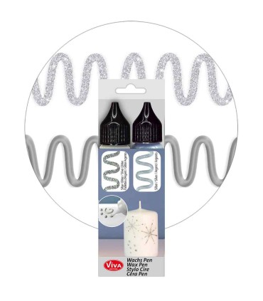 Creative set of 2 silver wax for candle decoration, VIVA DECOR, 2x28 ml