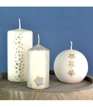 Creative set of 2 silver wax for candle decoration, VIVA DECOR, 2x28 ml