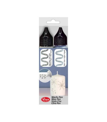 Set creativ 2 ceară argintie pentru decorare lumânări, VIVA DECOR, 2x28 ml