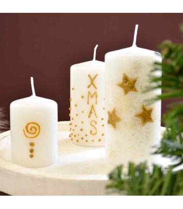 Creative set of 4 golden + silver wax for candle decoration, VIVA DECOR, 4x28 ml