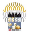 Set creativ 4 x ceară aurie + argintie pentru decorare lumânări, VIVA DECOR, 4x28 ml