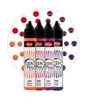 Set 4 vopsele pentru pictură punctată Blob-Paint, ZEN Pen VIVA DECOR, 4x28ml