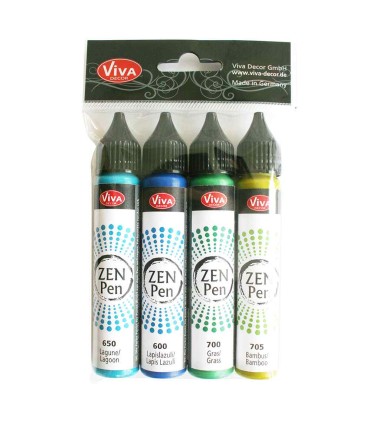 Set of 4 Blob-Paint dot painting paints, ZEN Pen VIVA DECOR, 4x28ml