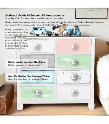 Creative set of 5 pastel paints for furniture and wood, VIVA DECOR, 5x100 ml