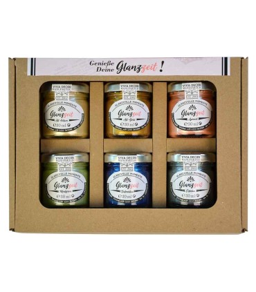 Creative gift set of 6 shiny metallic paints VIVA DECOR 6x30ml