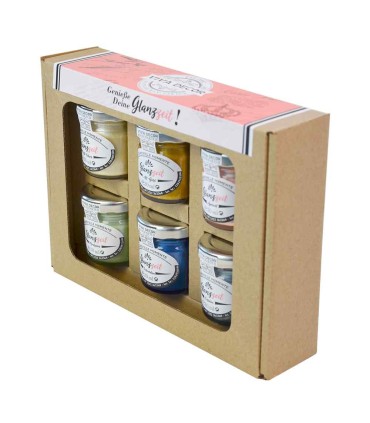 Creative gift set of 6 shiny metallic paints VIVA DECOR 6x30ml