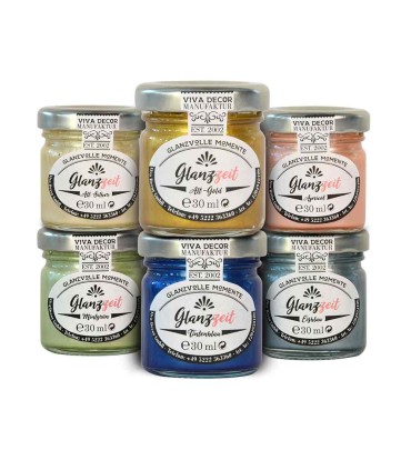 Creative gift set of 6 shiny metallic paints VIVA DECOR 6x30ml