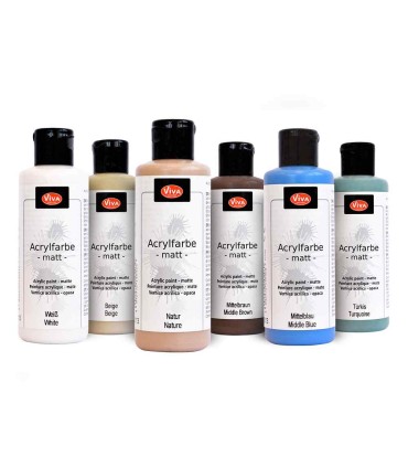 Set cadou creativ 6 vopsele acrilice cremoase, Nature Art, VIVA DECOR, 6x82ml