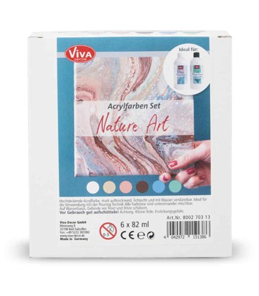 Creative gift set of 6 creamy acrylic paints, Nature Art, VIVA DECOR, 6x82ml