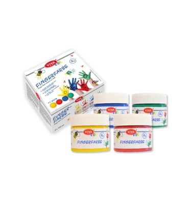Finger paint set, children from 2 years old, VIVA DECOR, 4x100ml