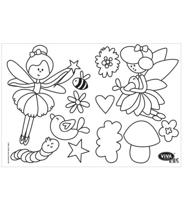 Creative gift set for window painting, paints and stencil, VIVA KIDS, 6x90ml