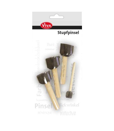 Set 4 pensule cu burete pentru tamponare, VIVA DECOR