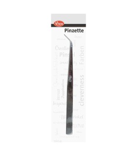 Tweezers with curved tip, stainless steel, 15 cm, VIVA DECOR