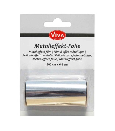 Silver metallic effect foil, 6.4x200 cm, VIVA DECOR