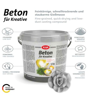Beton fin pentru artiști, pentru turnare decorativă, VIVA DECOR, 5 kg