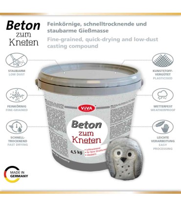 Fine concrete for artists, for modeling, VIVA DECOR, 4,5 kg