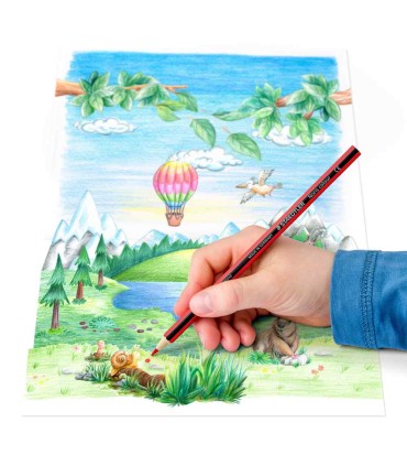 Set of 12 hexagonal colored pencils, recycled wood, Staedtler