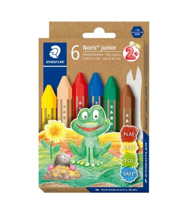 Set 6 creioane colorate din ceară, grosime 1,5 cm, Staedtler, de la 2 ani