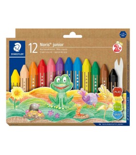 Set of 12 wax colored pencils, thickness 1.4 cm, Staedtler, from 2 years