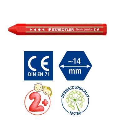 Set creioane colorate din ceară, grosime 1,4 cm, Staedtler, de la 2 ani