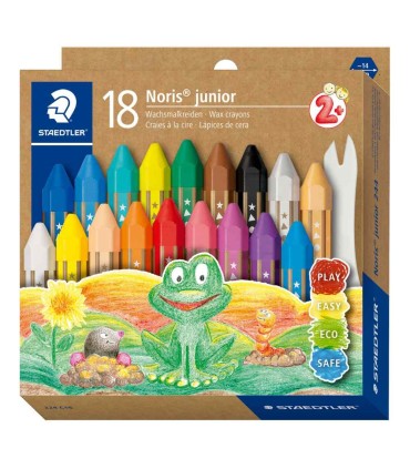 Set 18 creioane colorate din ceară, grosime 1,4 cm, Staedtler, de la 2 ani