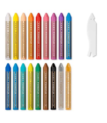 Set 18 creioane colorate din ceară, grosime 1,4 cm, Staedtler, de la 2 ani
