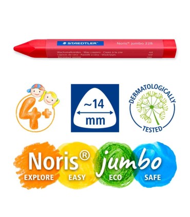 Set creioane colorate din ceară, grosime 1,4 cm, Staedtler, de la 4 ani