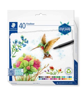 Set 40 finelinere superfine 0,3mm, Triplus Staedtler, 334-C40-C