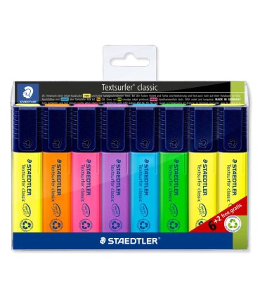 Set of 8 highlighters 1-5mm (text markers), Staedtler, 364-A-WP8