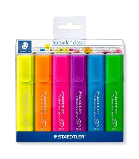 Set of 6 highlighters 1-5mm (textmarkers), Staedtler, 364-P-WP6