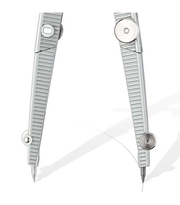 Compas metalic cu extensie, adaptor de creion, set mine, cutie cu riglă, Staedtler, 550-02