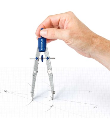 Compas metalic cu extensie, adaptor de creion, set mine, cutie cu riglă, Staedtler, 550-02