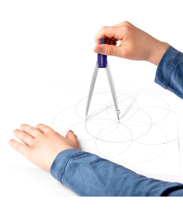 Precision school compass, lead set, box with ruler, Staedtler, 550-50