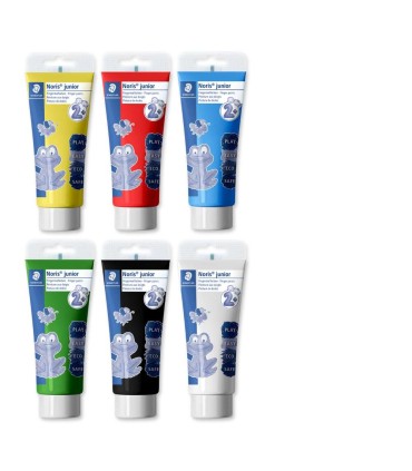 Set 6 culori pictura cu degete, Noris Staedtler, 6x75ml, de la 2 ani