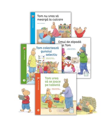 Set 4 cărți educative, colecția Biblioteca lui Tom