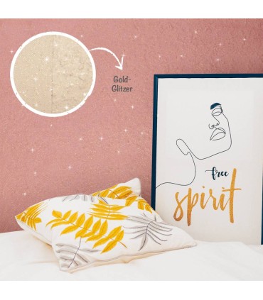 Glazura decorativă lavabilă transparentă cu sclipici, My COLOR Room by Viva Decor, 1 litru, auriu