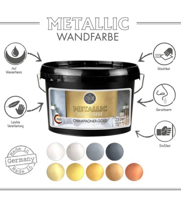 Vopsea decorativă cu efect metalic pentru pereți, My COLOR Room by Viva Decor, 2,5L