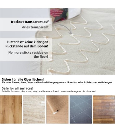 Transparent liquid anti-slip for carpets and rugs, with applicator, Viva Decor – Teppich Stopp