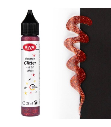 Glitter german, sclipici adeziv lavabil VIVA DECOR, roșu