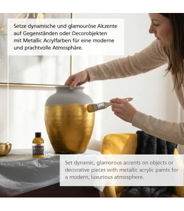 Vopsea acrilică metalică, cremoasă și intensă, VIVA DECOR, 250 ml
