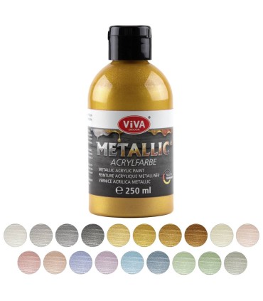 Metallic Acrylic Paint, creamy and intense, VIVA DECOR, 250 ml