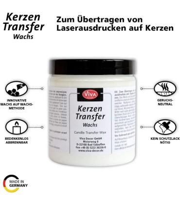 Ceară de transfer foto pentru lumânări, VIVA DECOR, 250 ml