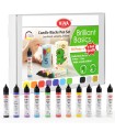 Colored wax pen set for candle decoration, VIVA DECOR, 11pcs x 28ml