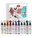 Set of 11 ZEN Pen dot painting paints, VIVA DECOR, 11x28ml