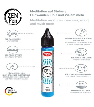 Set of 11 ZEN Pen dot painting paints, VIVA DECOR, 11x28ml