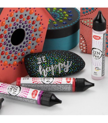 Set of 11 ZEN Pen dot painting paints, VIVA DECOR, 11x28ml