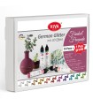 Set of 11 washable adhesive glitter for all surfaces, VIVA DECOR, 11pcs x 28ml