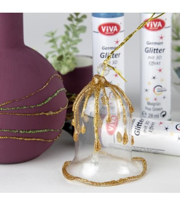Set sclipici adeziv lavabil pentru toate suprafețele, VIVA DECOR, 11buc x 28ml
