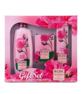 Gift set: body balsam, soap, hand cream, Rose of Bulgaria